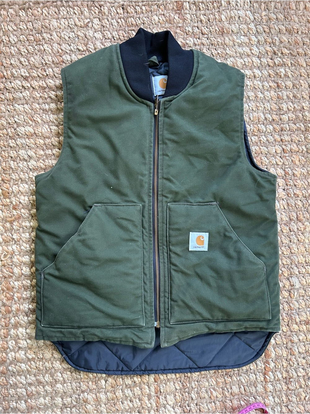 Carhartt Men's Olive Green Work Canvas Vest